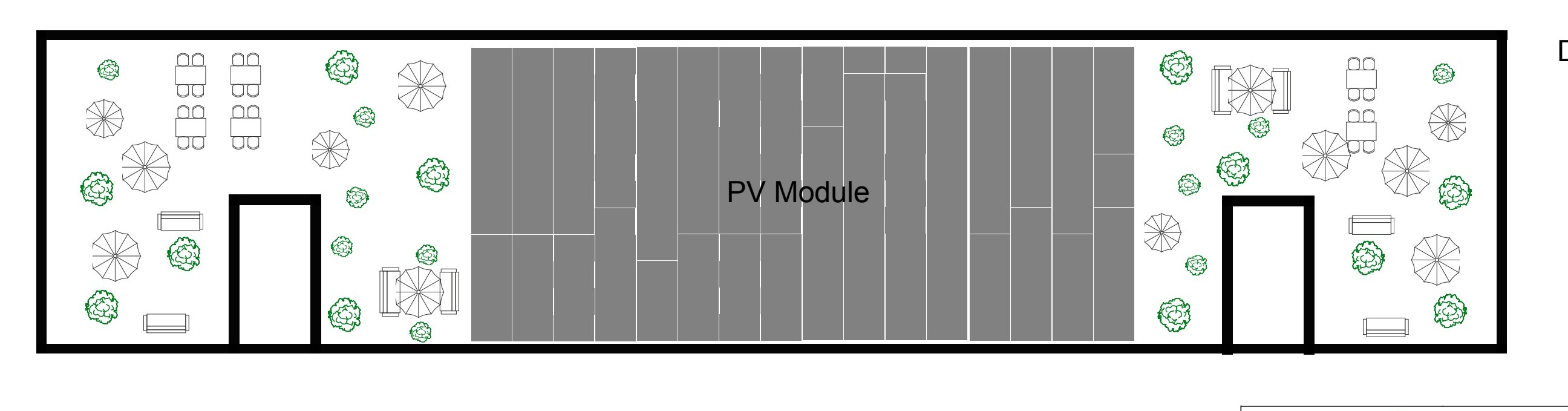 Dachgarten mit PV-Modulen